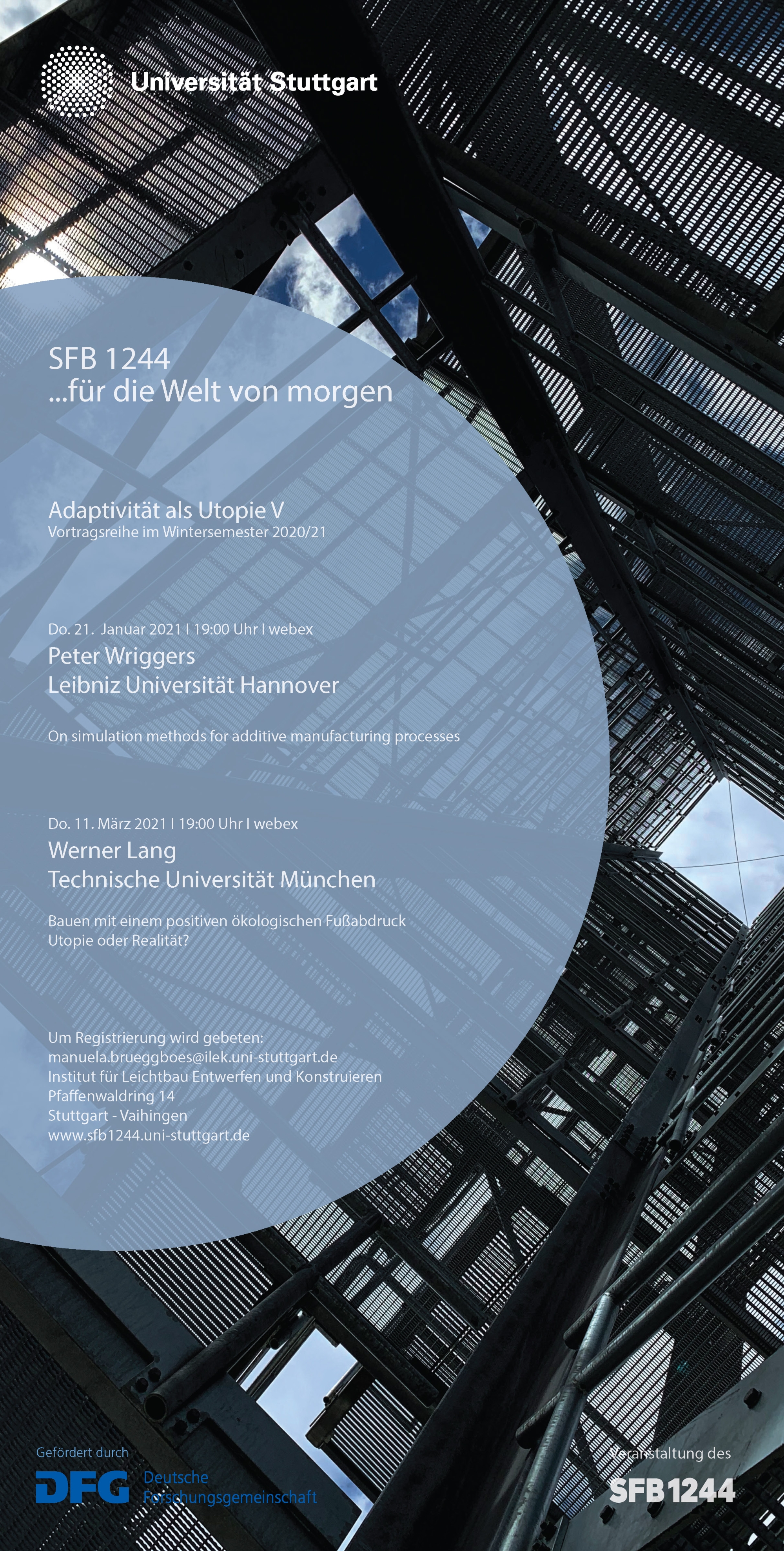 Vortragsreihe Adaptivität als Utopie im Wintersemester 2020/21