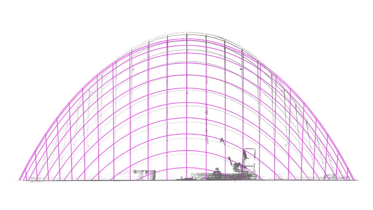 Laserscan Gitterschale-Idealzustand-Bauausführung