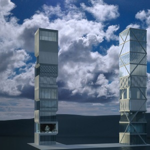 Modell des ersten adaptiven Hochhauses der Welt. Foto: Universität Stuttgart/ SFB 1244